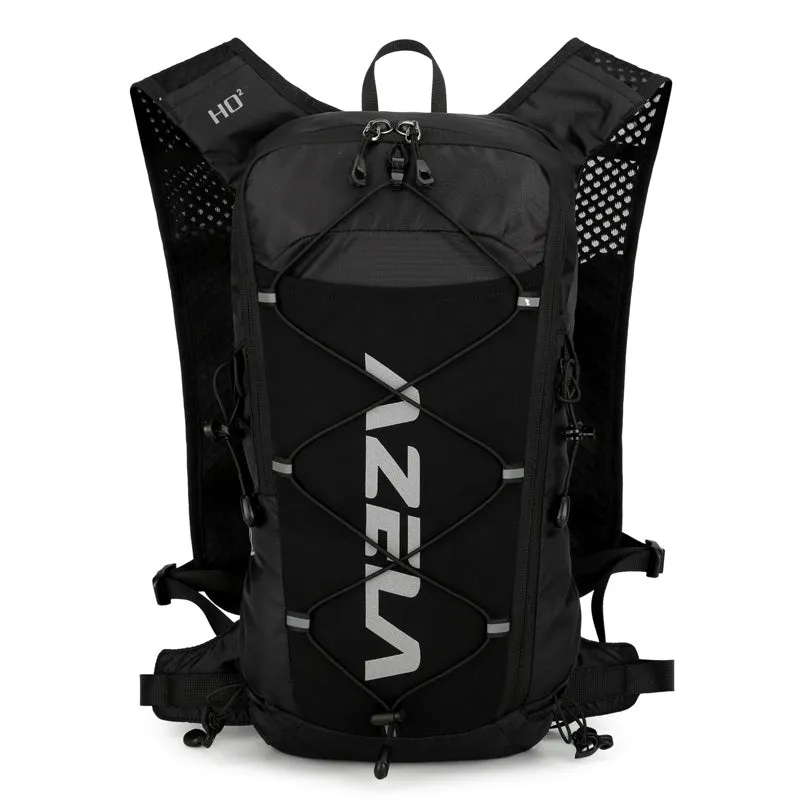 Lightweight hiking backpack for women, small off-road running backpack in black, front view