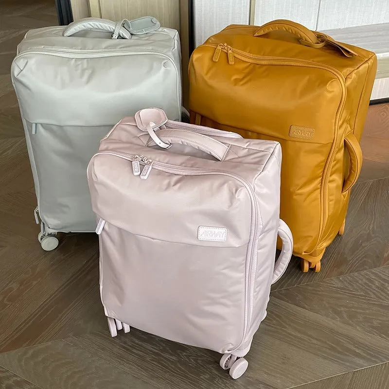 Tea brown waterproof Oxford cloth suitcase with universal wheels in 20-inch size