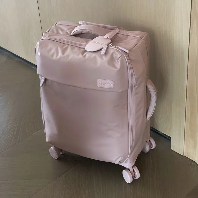 Tea brown waterproof Oxford cloth suitcase with universal wheels in 20-inch size
