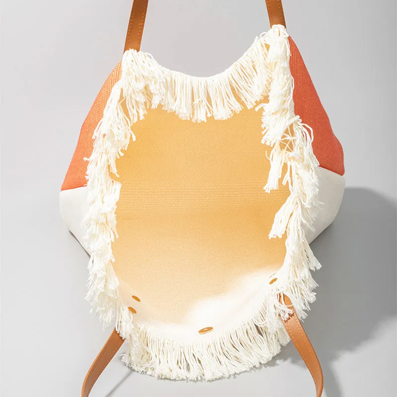 Bohemian ethnic print canvas shoulder bag with large capacity 50cm by 30cm in polyester cotton