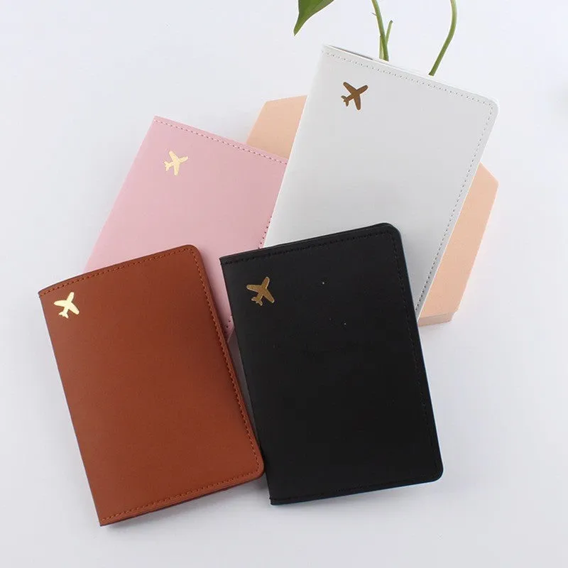 PU leather travel document case with multiple card pockets and coin holder in black colour