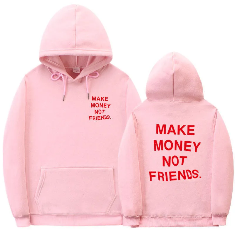 Letter printed fleece hoodie for men and women, long sleeve cotton, multiple colour options, Asian sizes S to XXL