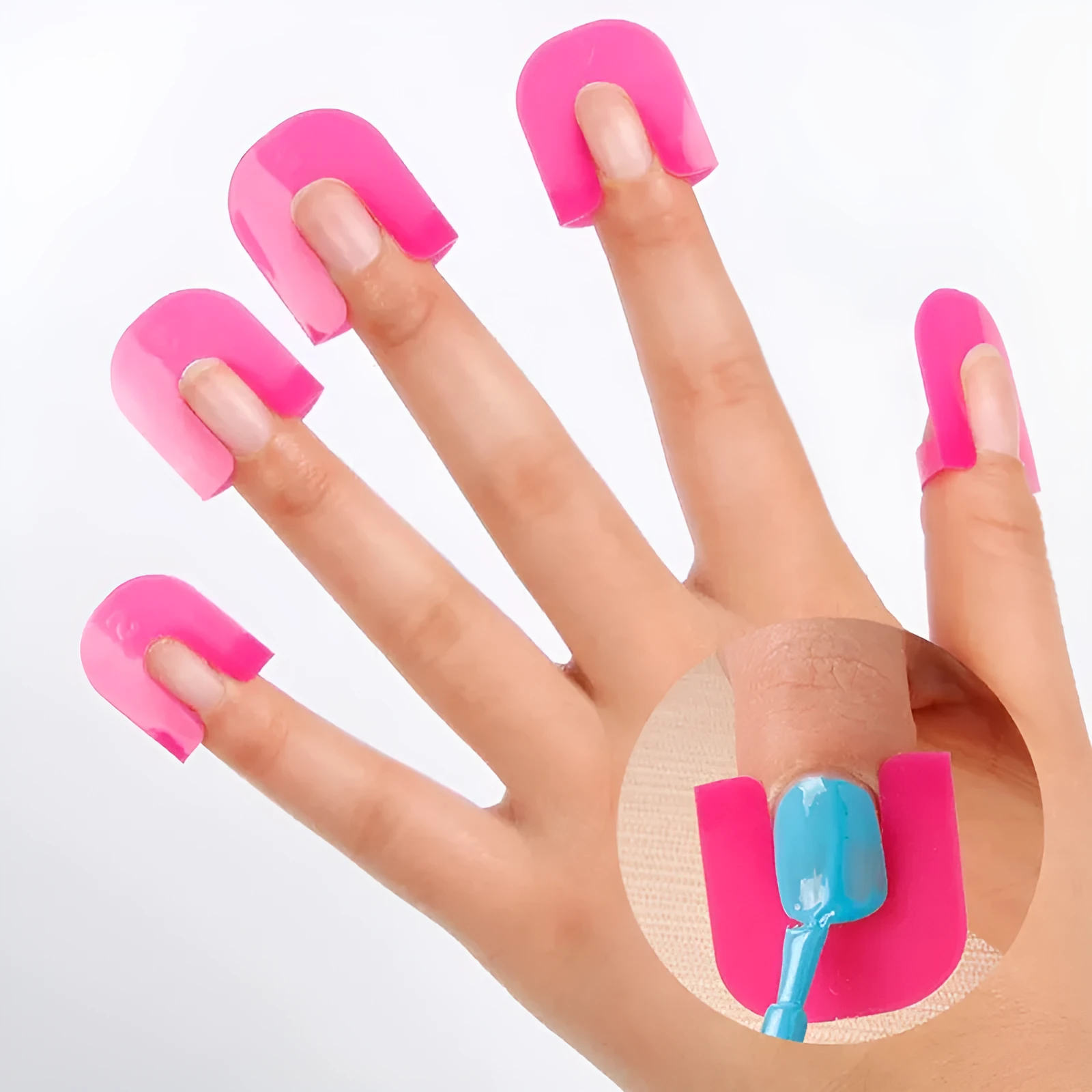Genuine nail art model clip in photo colour measuring 15 cm by 8.7 cm for polish overflow prevention