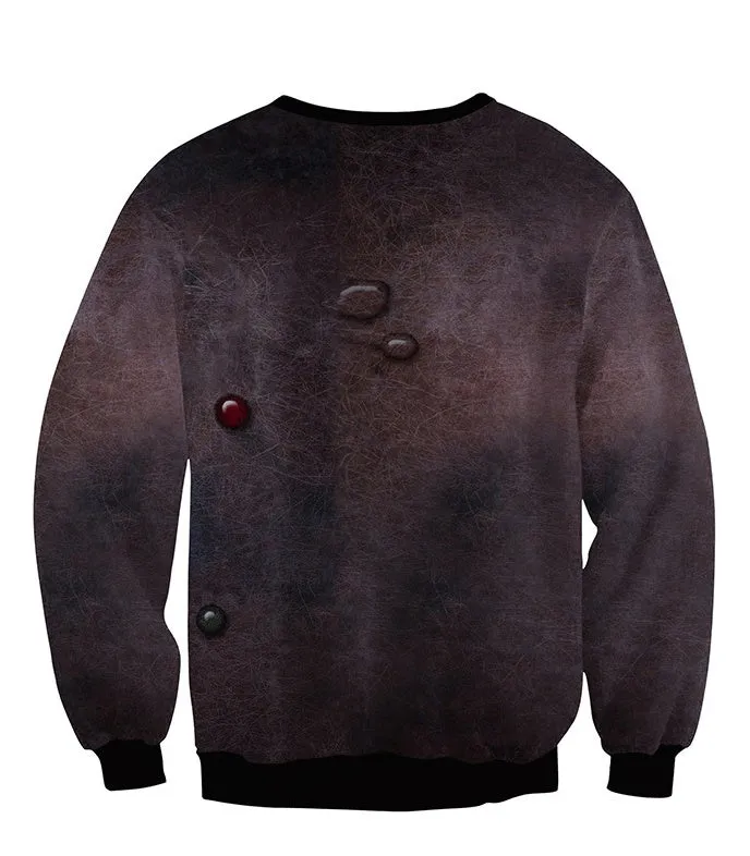 Unisex funny cartoon Christmas sweater pullover in cotton with O-neck and full sleeves
