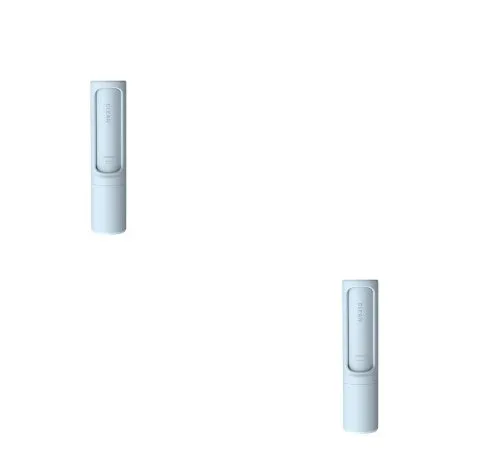 Rotating cylinder electrostatic pet hair removal brush in light pink with ABS body on a white background