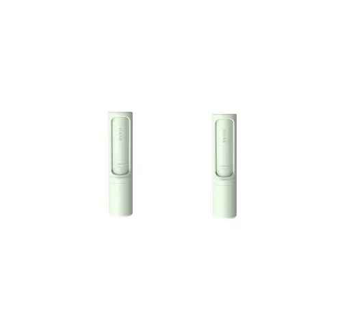 Rotating cylinder electrostatic pet hair removal brush in light pink with ABS body on a white background