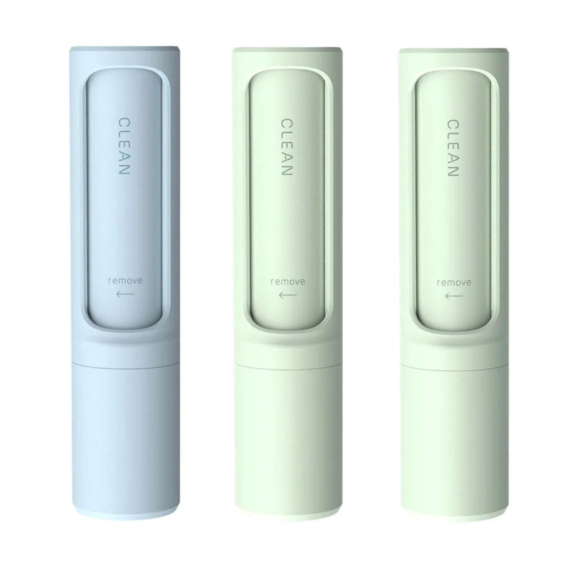 Rotating cylinder electrostatic pet hair removal brush in light pink with ABS body on a white background