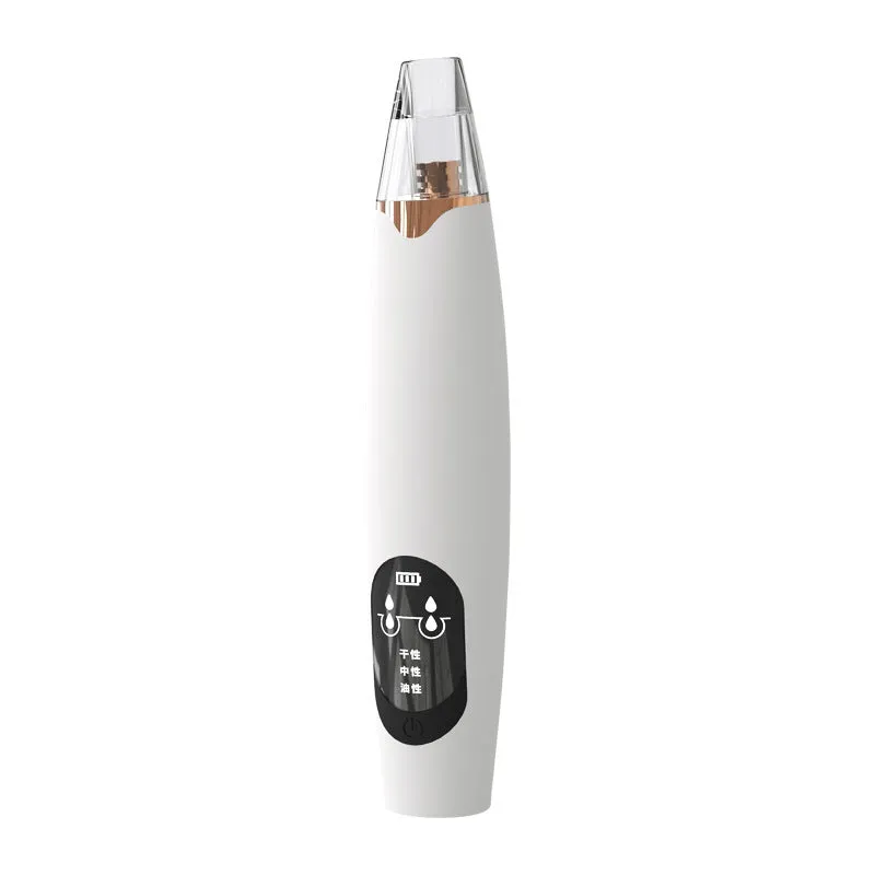 Ultrasonic facial cleanser peeling machine in hand, stainless steel shovel head, black and white model, 169x42mm