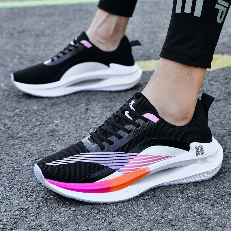 Flyknit low top wedge heel sneakers for men in solid colour