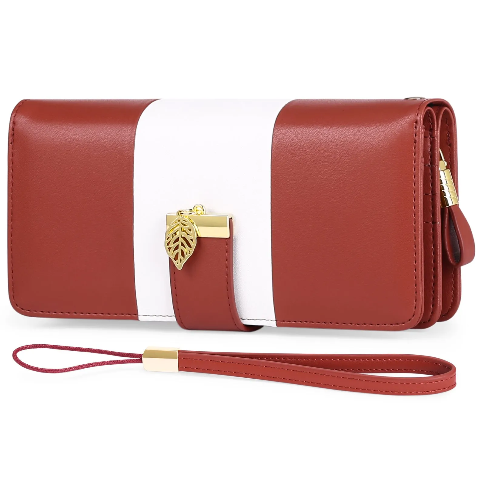 Lock-secure anti-theft PU leather clutch handbag in midnight black, showing front view.