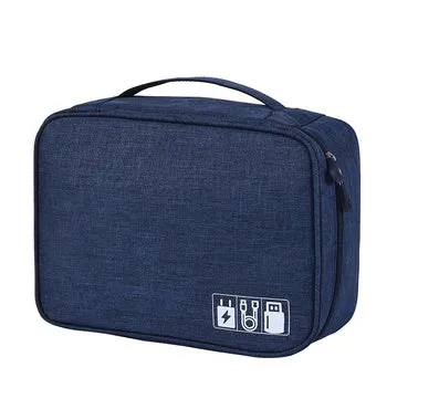 Portable waterproof mobile phone digital bag in blue, 24.5x18x10cm, made of polyester for travel