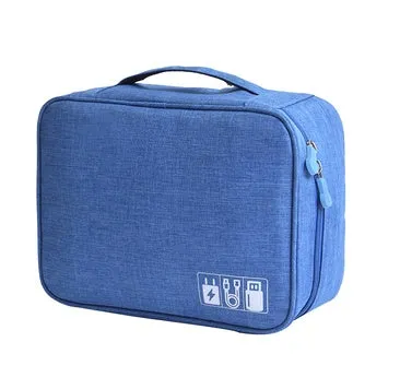 Portable waterproof mobile phone digital bag in blue, 24.5x18x10cm, made of polyester for travel
