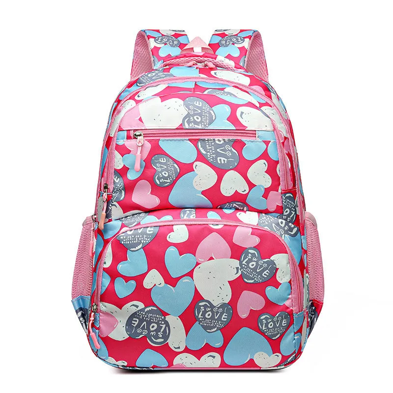 Blue student backpack with air cushion shoulder straps showing Oxford cloth material and large capacity design