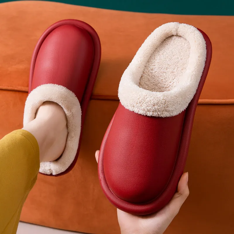 Waterproof EVA flip flop slippers for home winter use, non-slip sole, available in blue colour