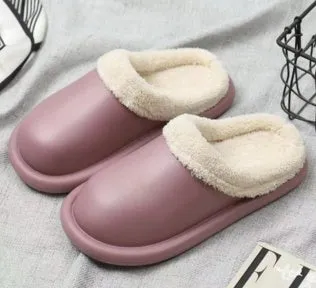 Waterproof EVA flip flop slippers for home winter use, non-slip sole, available in blue colour