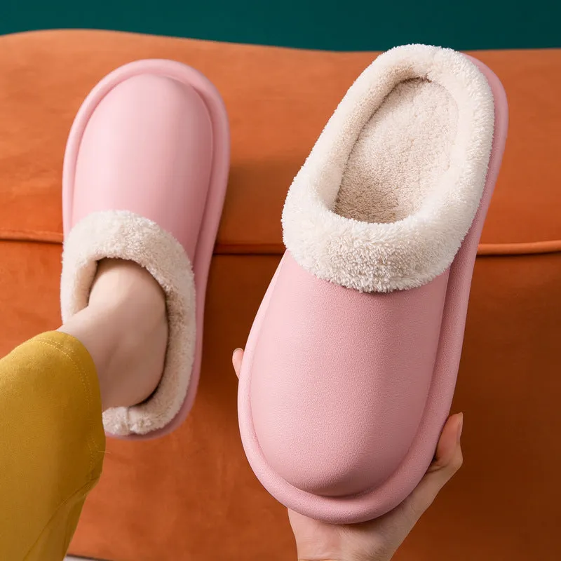 Waterproof EVA flip flop slippers for home winter use, non-slip sole, available in blue colour
