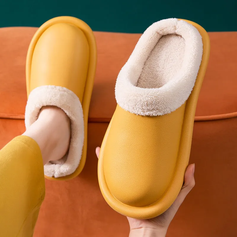 Waterproof EVA flip flop slippers for home winter use, non-slip sole, available in blue colour