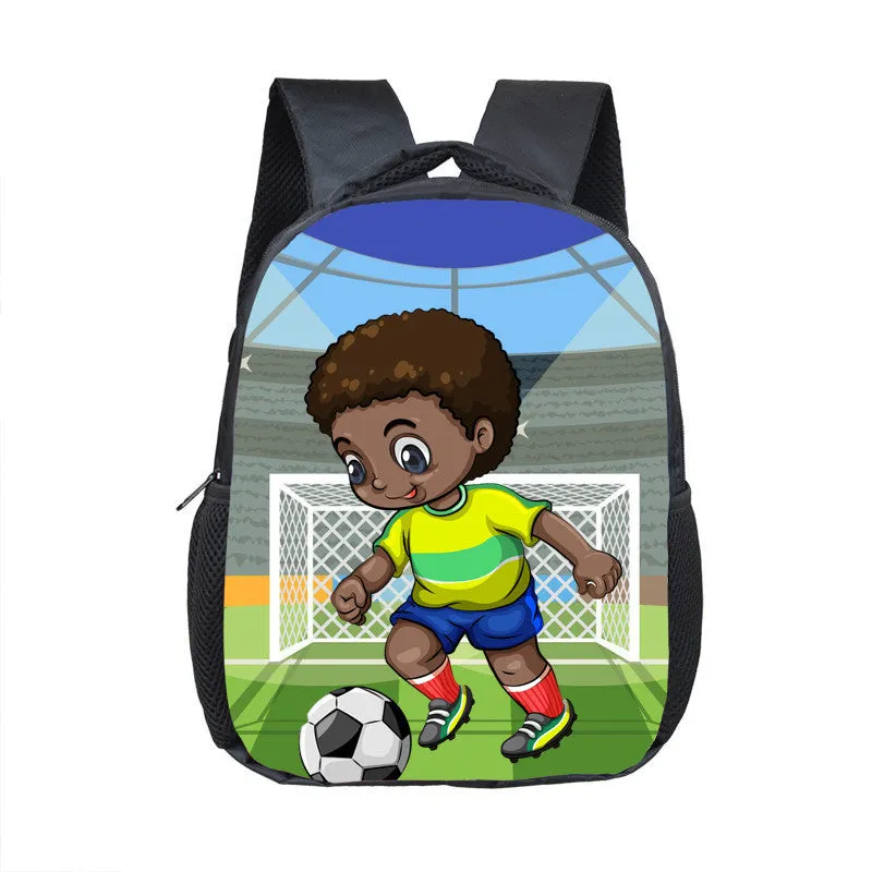 Children cartoon school bag with colourful design, waterproof polyester shell, and double straps