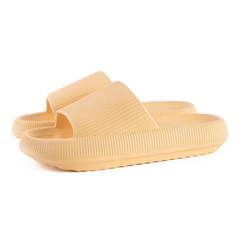 Non-slip EVA sandals for couples in black with thick sole and open-toe design
