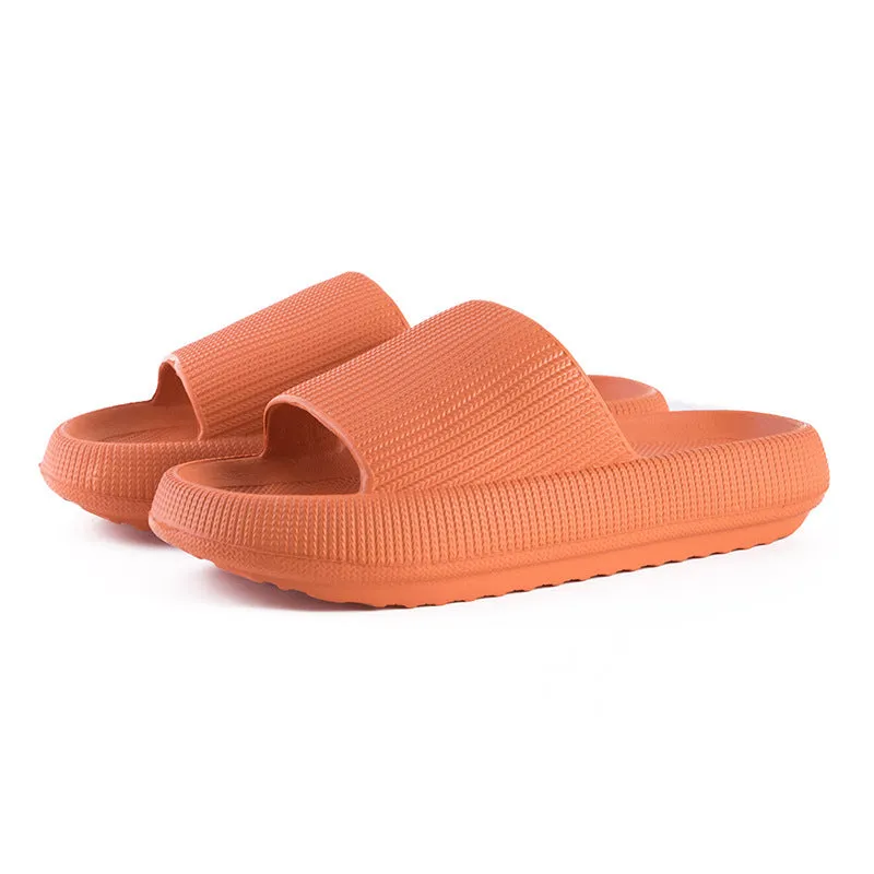 Non-slip EVA sandals for couples in black with thick sole and open-toe design
