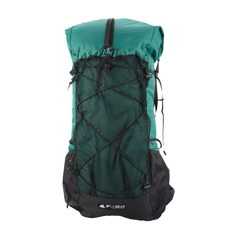 Green 40+16L waterproof hiking backpack with DURAFLEX buckle, 210D nylon, 80x30x22cm