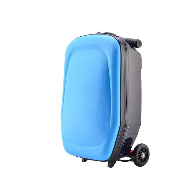 20-inch PC zippered travelling box with soft handle and one-way wheel in peach skin velvet, green colour