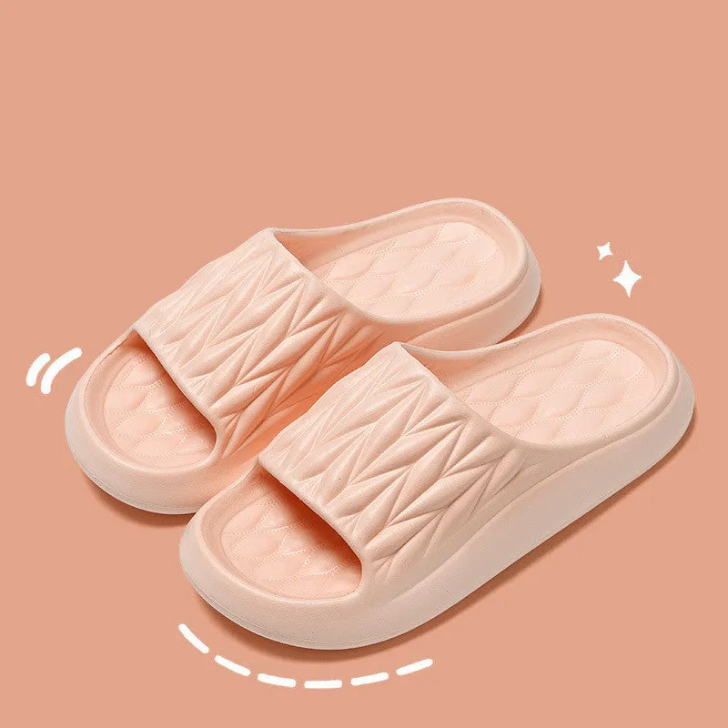 Leaf texture design EVA slippers in multiple colours for indoor summer and bathroom use