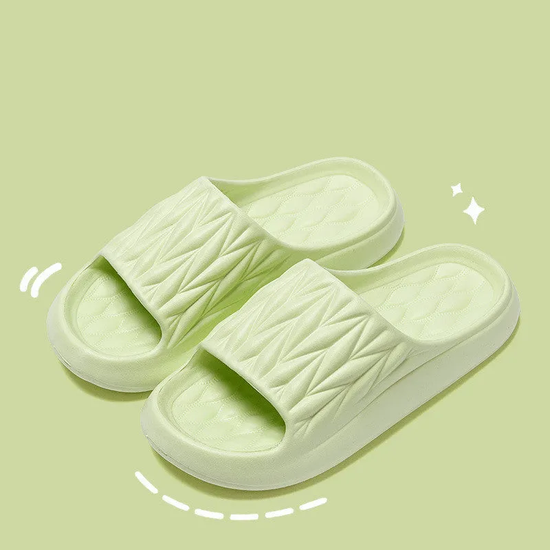 Leaf texture design EVA slippers in multiple colours for indoor summer and bathroom use