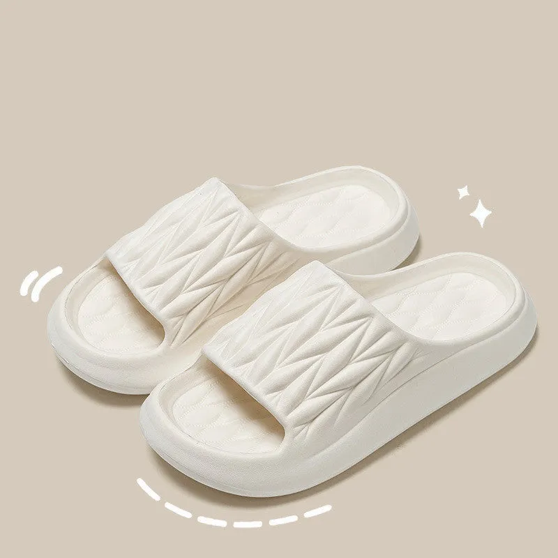 Leaf texture design EVA slippers in multiple colours for indoor summer and bathroom use