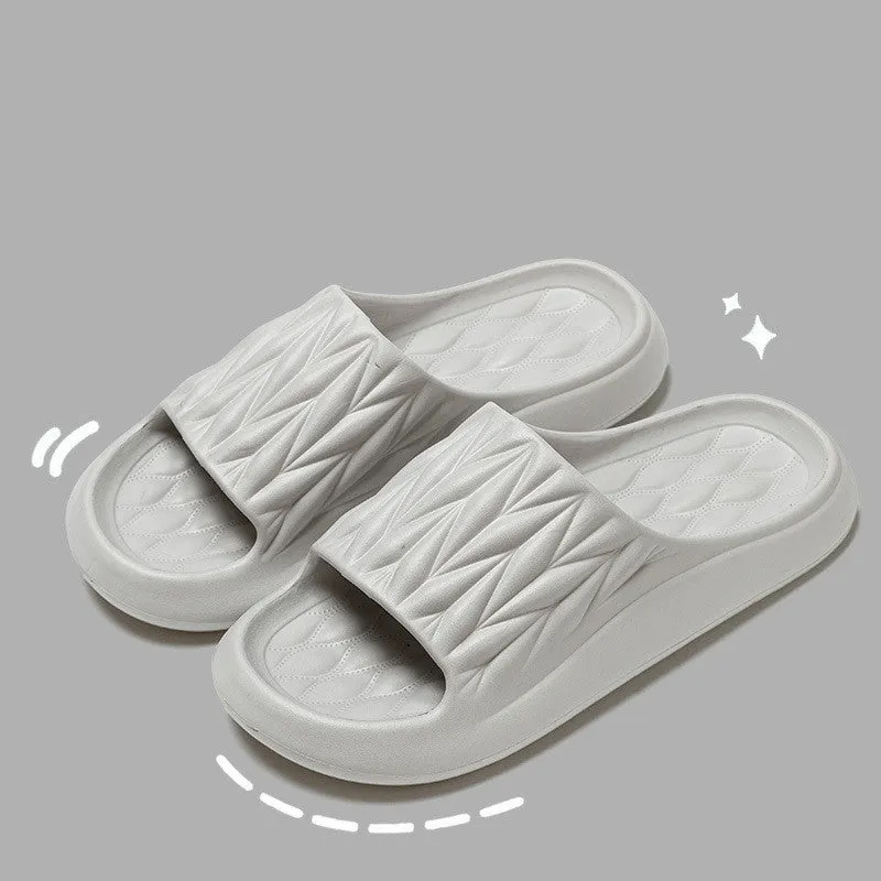 Leaf texture design EVA slippers in multiple colours for indoor summer and bathroom use