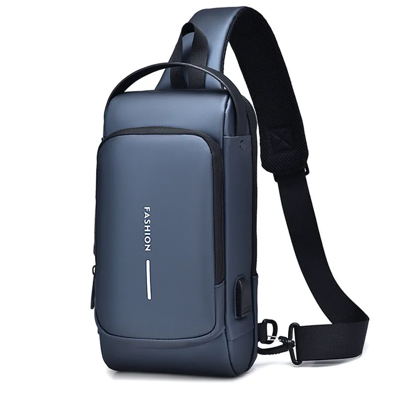 Retro casual shoulder messenger bag for men in dark brown with flap-over closure and adjustable strap
