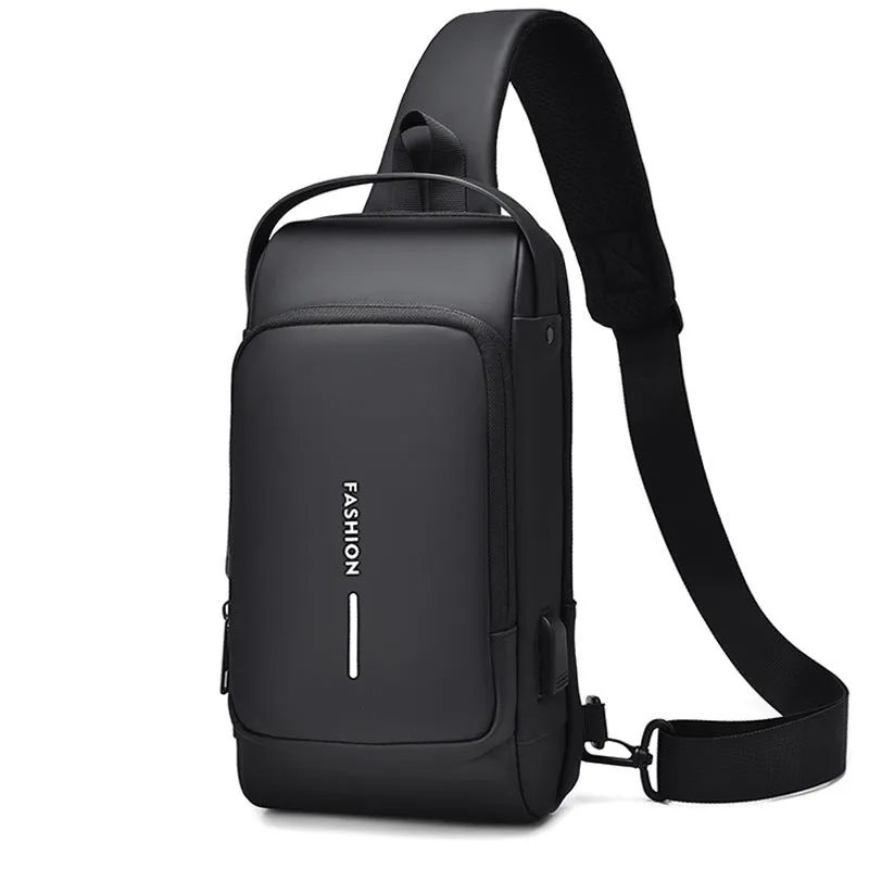 Retro casual shoulder messenger bag for men in dark brown with flap-over closure and adjustable strap