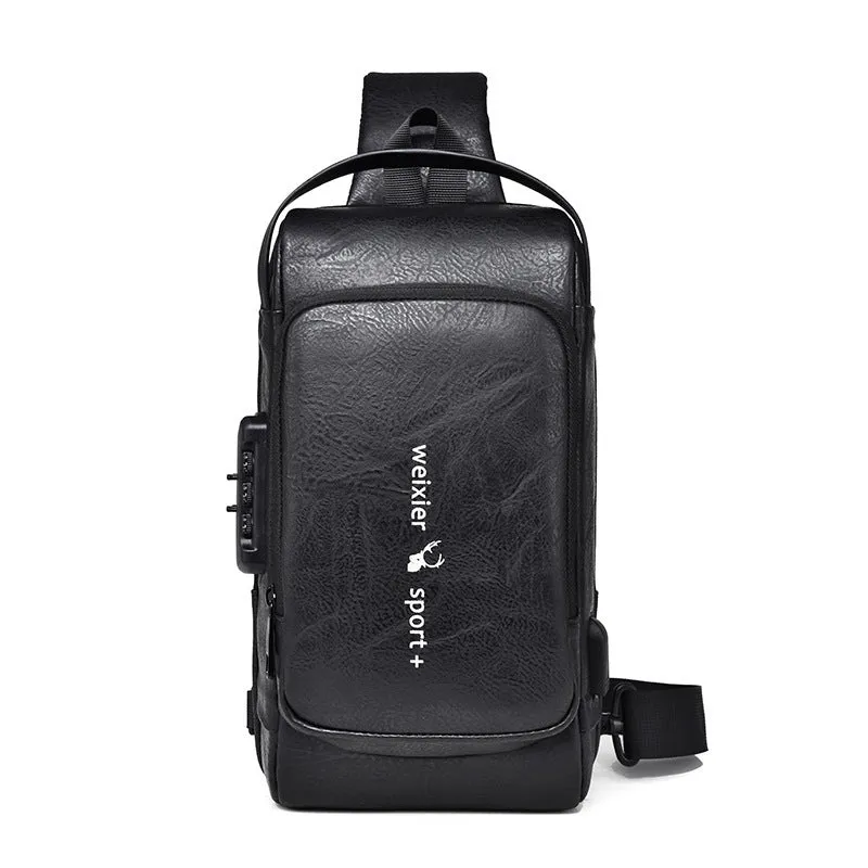 Retro casual shoulder messenger bag for men in dark brown with flap-over closure and adjustable strap