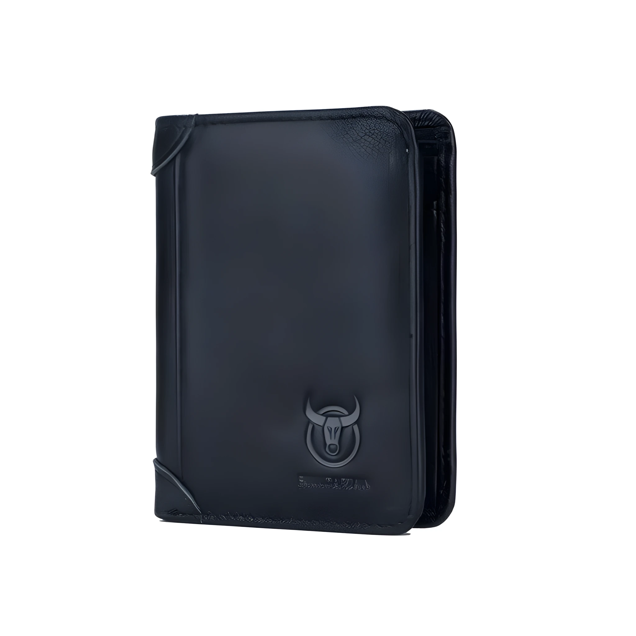 Men's square casual leather wallet in brown showing card slots and a secret compartment.