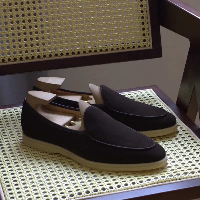 British handmade men's leather loafers in various colours with TPR sole