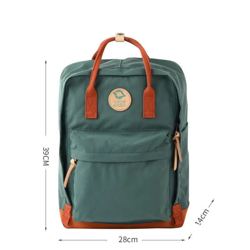 Polyester backpack with water repellent finish, zipper closure, and computer pocket, available in hit colours