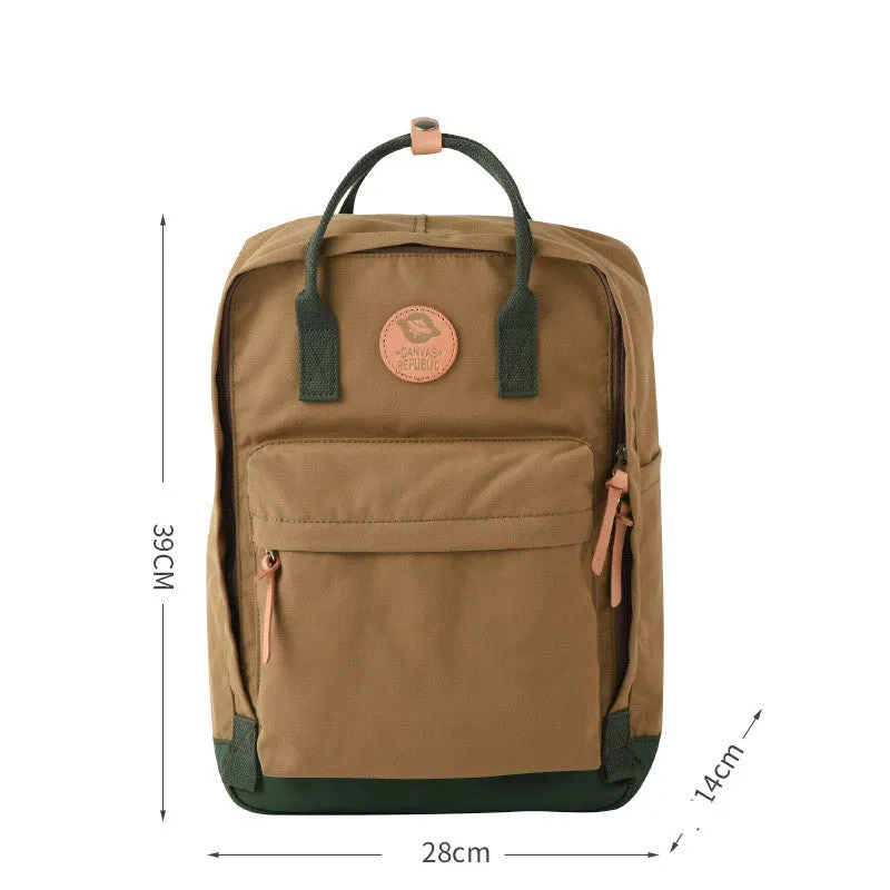 Polyester backpack with water repellent finish, zipper closure, and computer pocket, available in hit colours