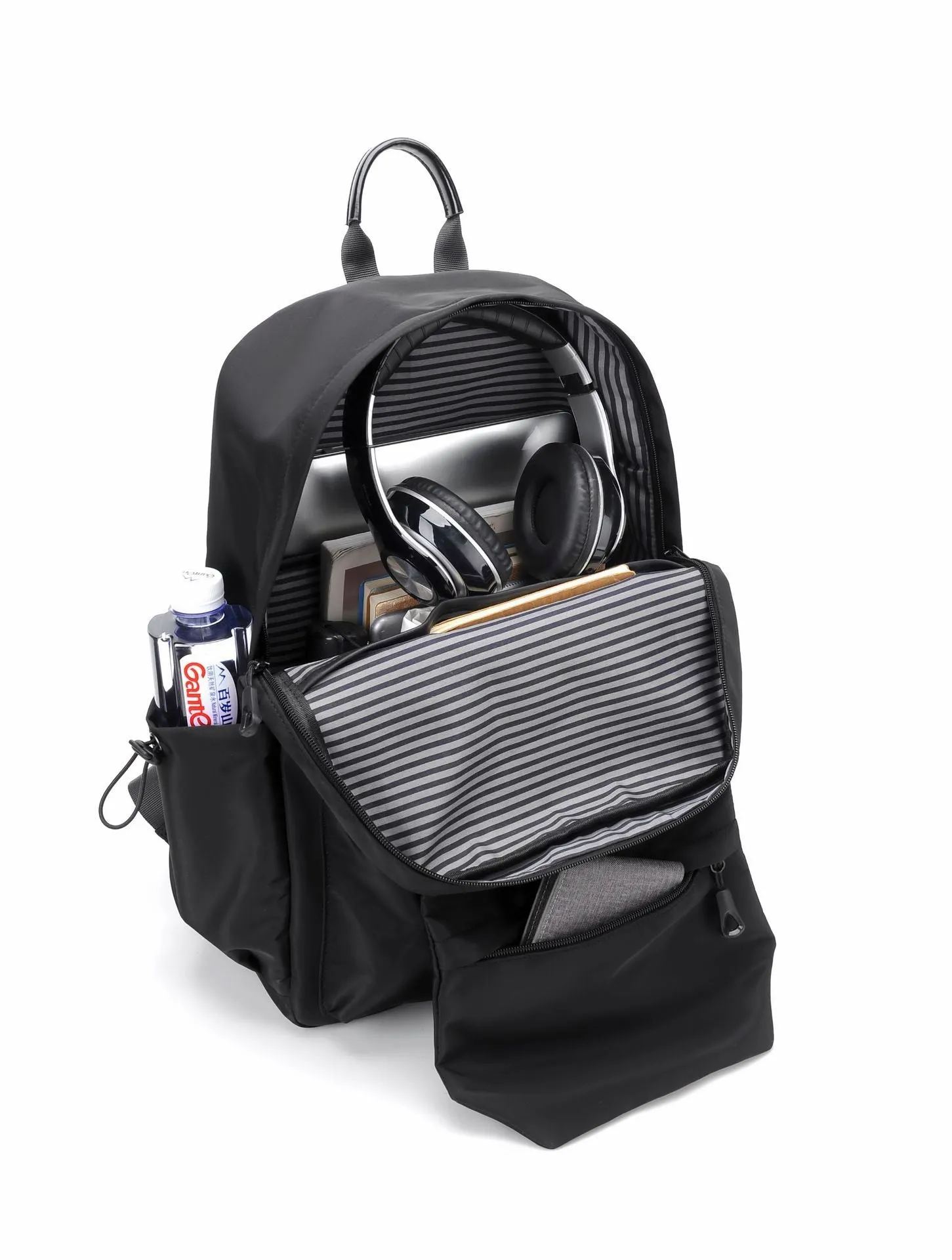 Student backpack casual men's backpack Oxford cloth anti-theft USB charging expandable 20-35L blue