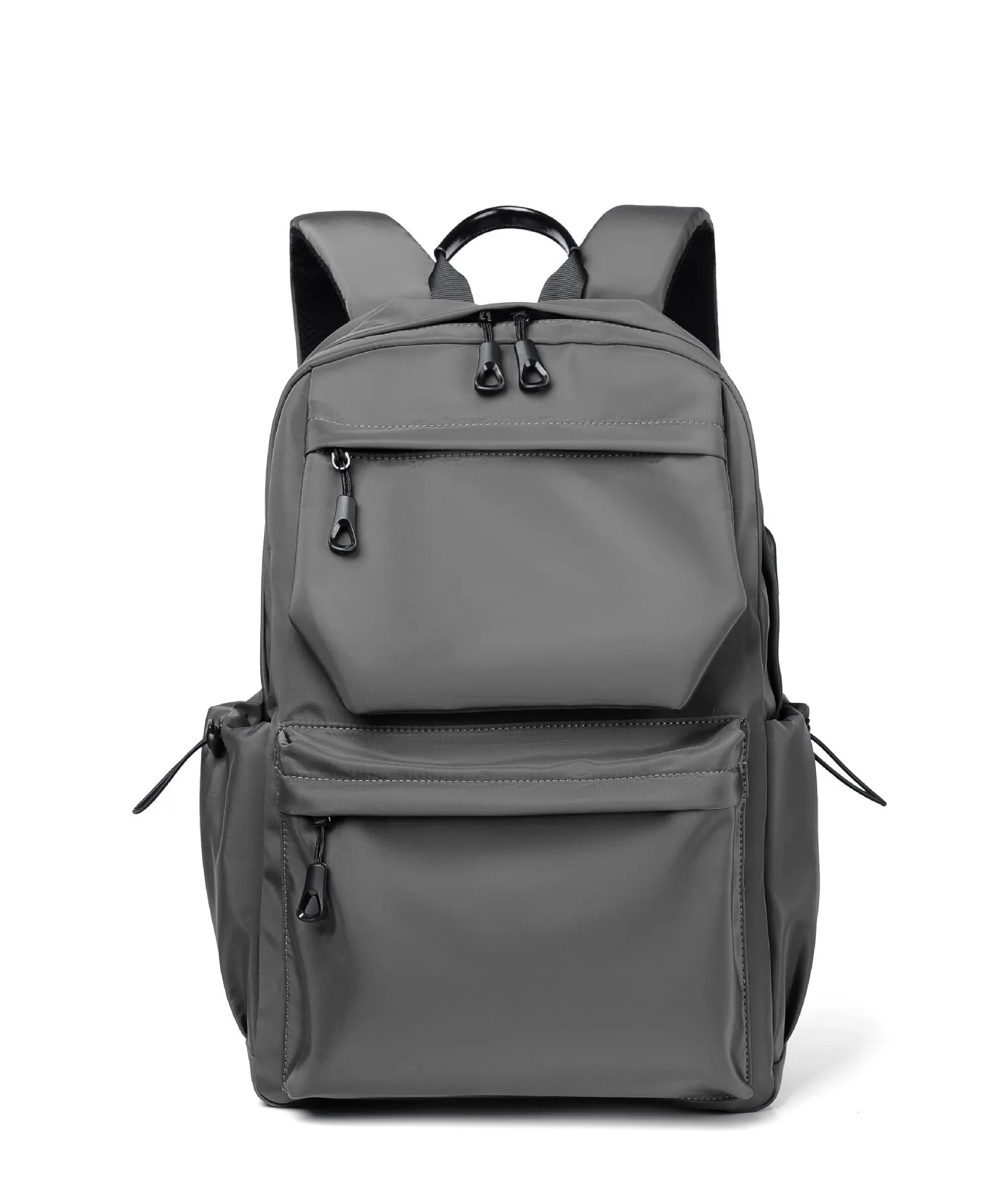 Student backpack casual men's backpack Oxford cloth anti-theft USB charging expandable 20-35L blue