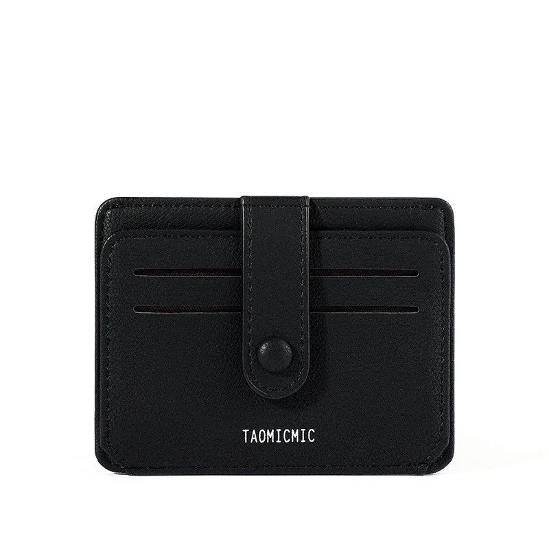 New driver's license card holder short PU bag for women, buckle closure, multiple card slots, pink colour