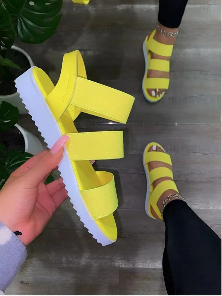 Women's anti-slip flat sandals in black with colour matching upper and flat sole