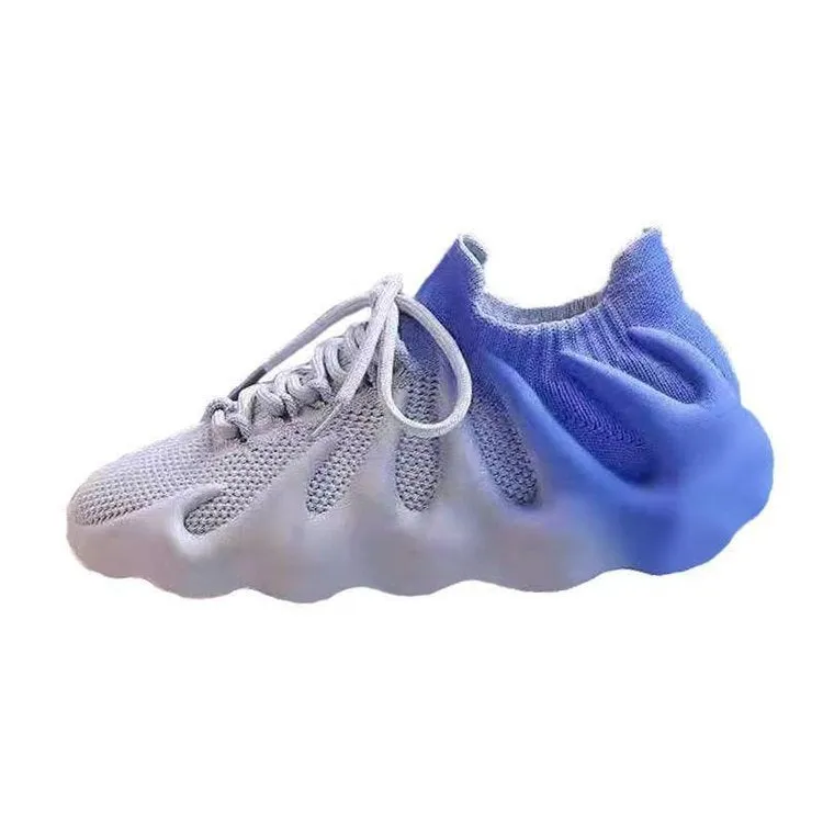Round toe lace up breathable mesh sneakers for adults in black, blue, and pink