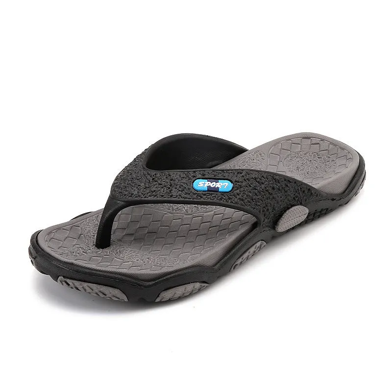 Men's summer non-slip pinch sandals EVA flip flops black ash beach slippers