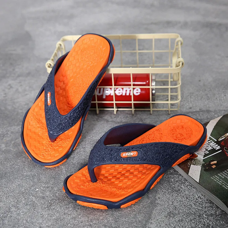 Men's summer non-slip pinch sandals EVA flip flops black ash beach slippers