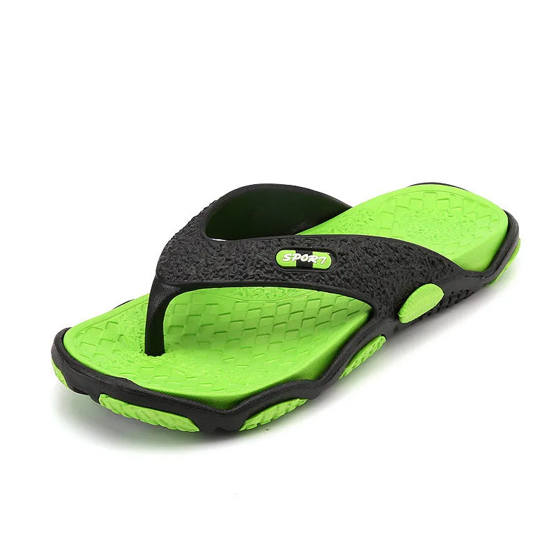 Men's summer non-slip pinch sandals EVA flip flops black ash beach slippers