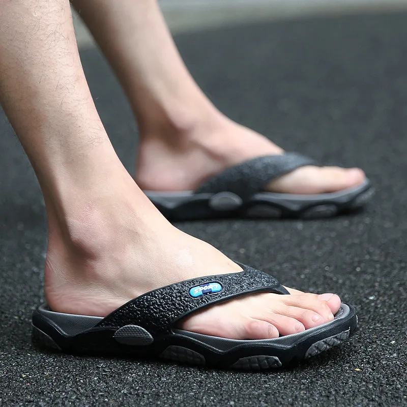 Men's summer non-slip pinch sandals EVA flip flops black ash beach slippers