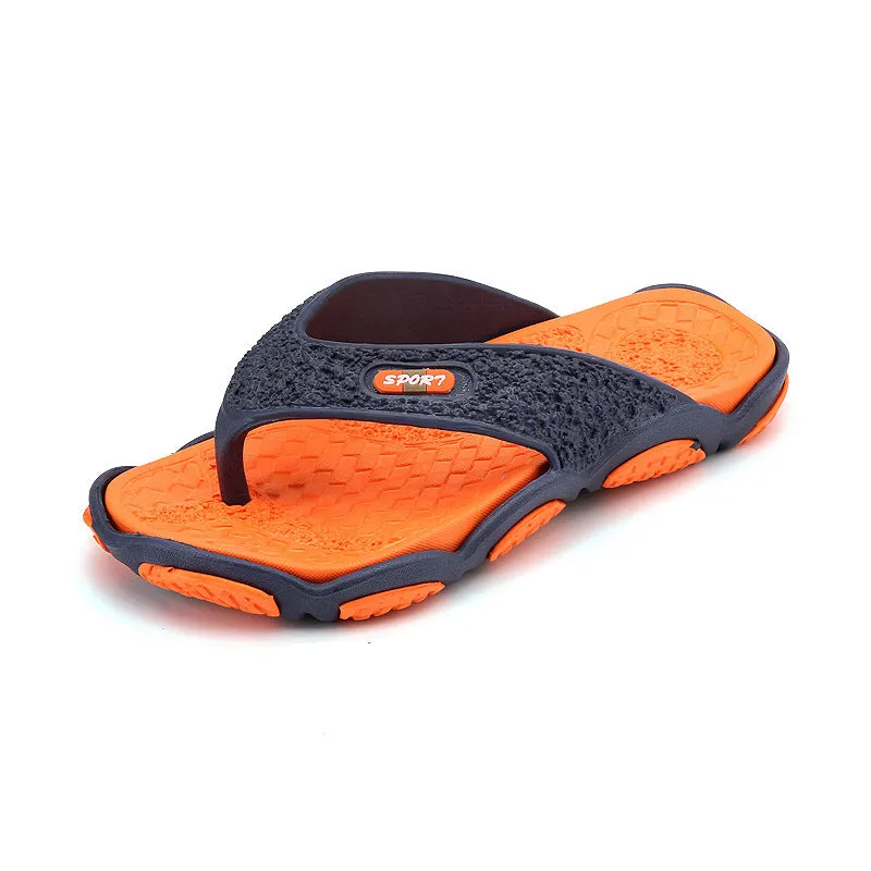 Men's summer non-slip pinch sandals EVA flip flops black ash beach slippers