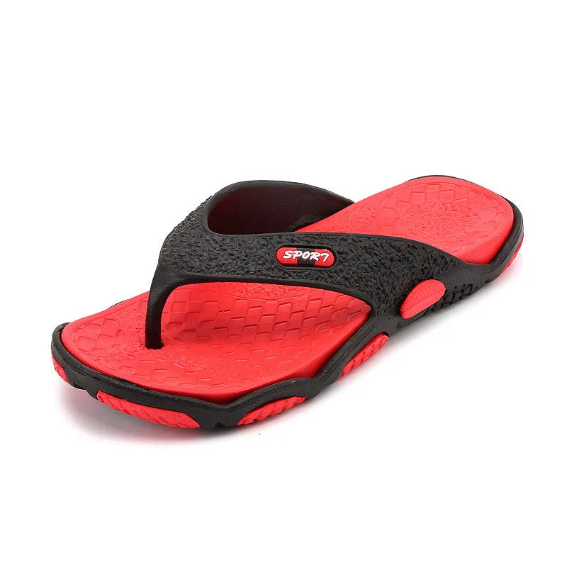 Men's summer non-slip pinch sandals EVA flip flops black ash beach slippers