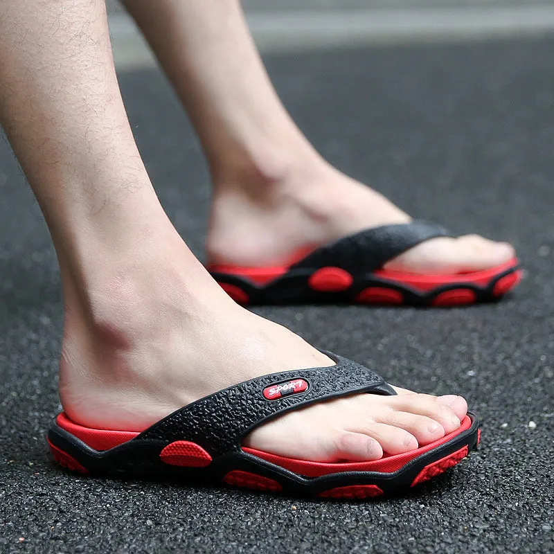 Men's summer non-slip pinch sandals EVA flip flops black ash beach slippers