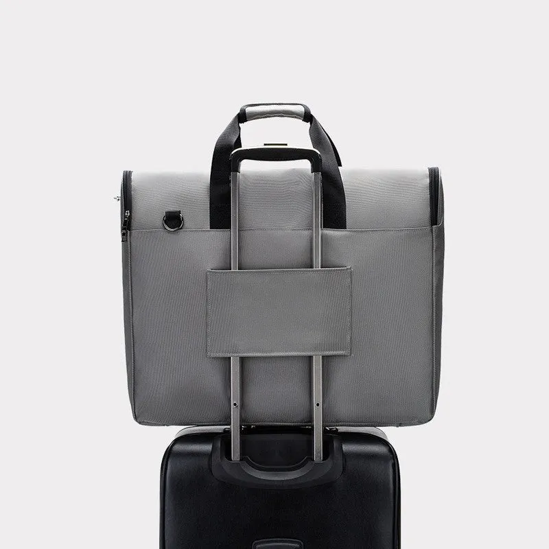Large capacity portable travel bag for men in light gray, waterproof Oxford cloth, handheld design